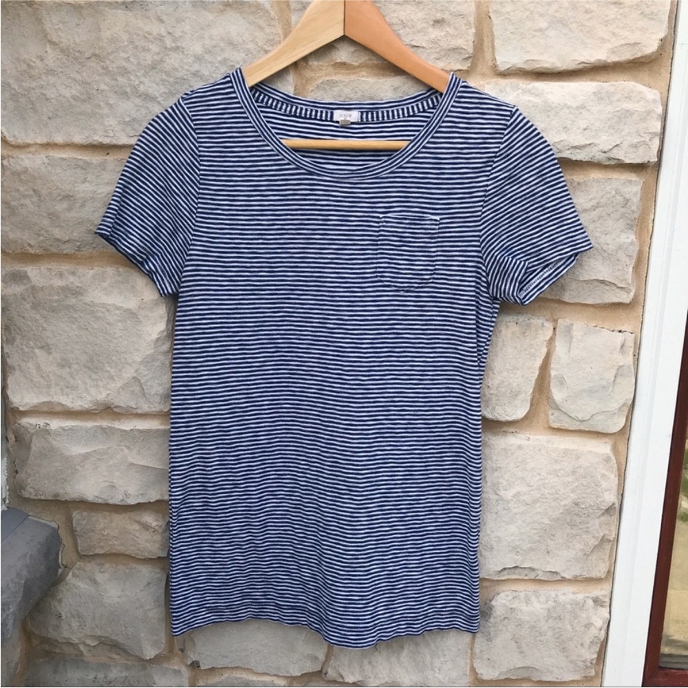 J. Crew Striped Pocket Tee